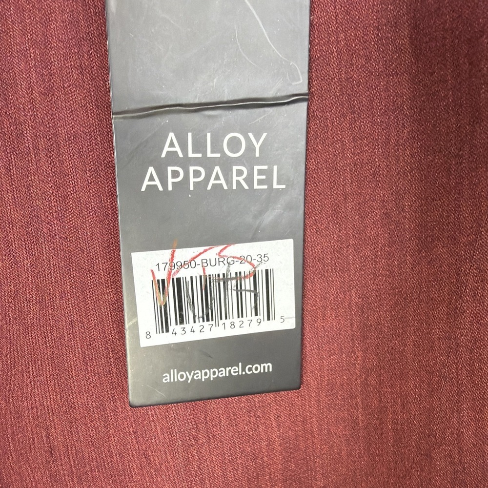 Alloy Apparel Tall Skinny Jeans Womens 20x35 Burgundy Stretch Denim NWT - Picture 4 of 10